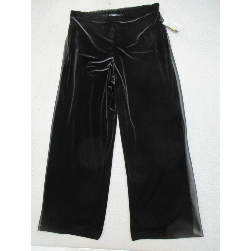 Alex Evenings Velvet Dress Pants Womens 2X Black Pull On Elastic Waist Formal